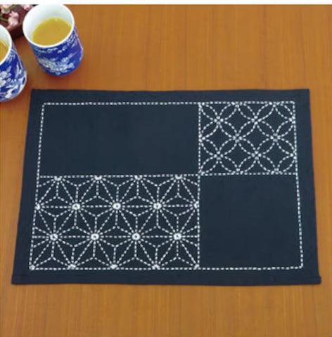 *Sashiko Placemat Kit - Asanoha & Seven Treasures (9.44