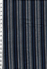 Japanese - Hanamomen Stripe - Indigo, Navy & Gray - Last 2 1/2 yards