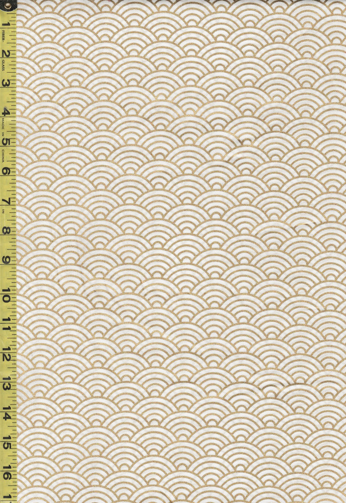*Japanese - Hishiei Gold Metallic Waves (Seigaiha) - H-6833-1A - White
