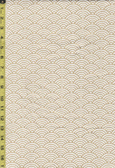 *Japanese - Hishiei Gold Metallic Waves (Seigaiha) - H-6833-1A - White