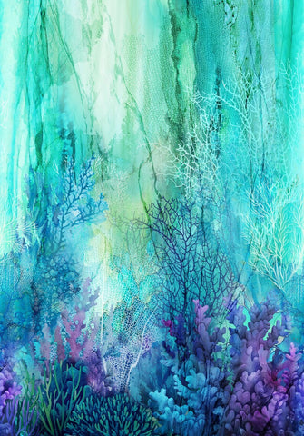 *Fabric Art - Northcott CORAL REEF - Coral Reef WIDE BACK (108