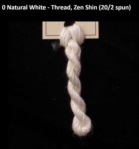 TREENWAY SILKS - Zen Shin (20/2) Silk Thread - # 0 Natural White
