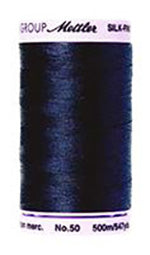 Mettler Cotton Sewing Thread - 50wt - 547 yd/ 500M - 0827 Dark Navy/ Indigo