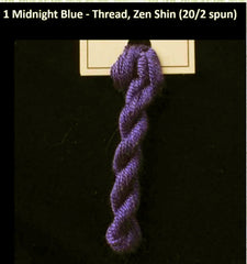 TREENWAY SILKS - Zen Shin (20/2) Silk Thread - # 0001 Midnight Blue