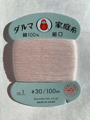 Daruma Home Sewing Thread - 30wt Hand Sewing Thread - # 01 Shell Pink
