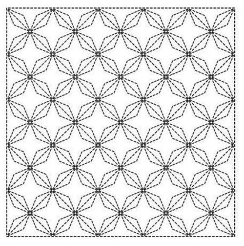 Sashiko Pre-printed Sampler (Olympus) - # 1014 Hanabishi - White