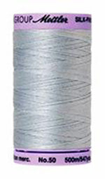 Mettler Cotton Sewing Thread - 50wt - 547 yd/ 500M - 1081 Moonstone (Silvery Light Blue)