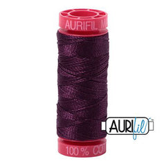 Aurifil 12wt Cotton Thread - 54 yards - 1240 Dark Eggplant