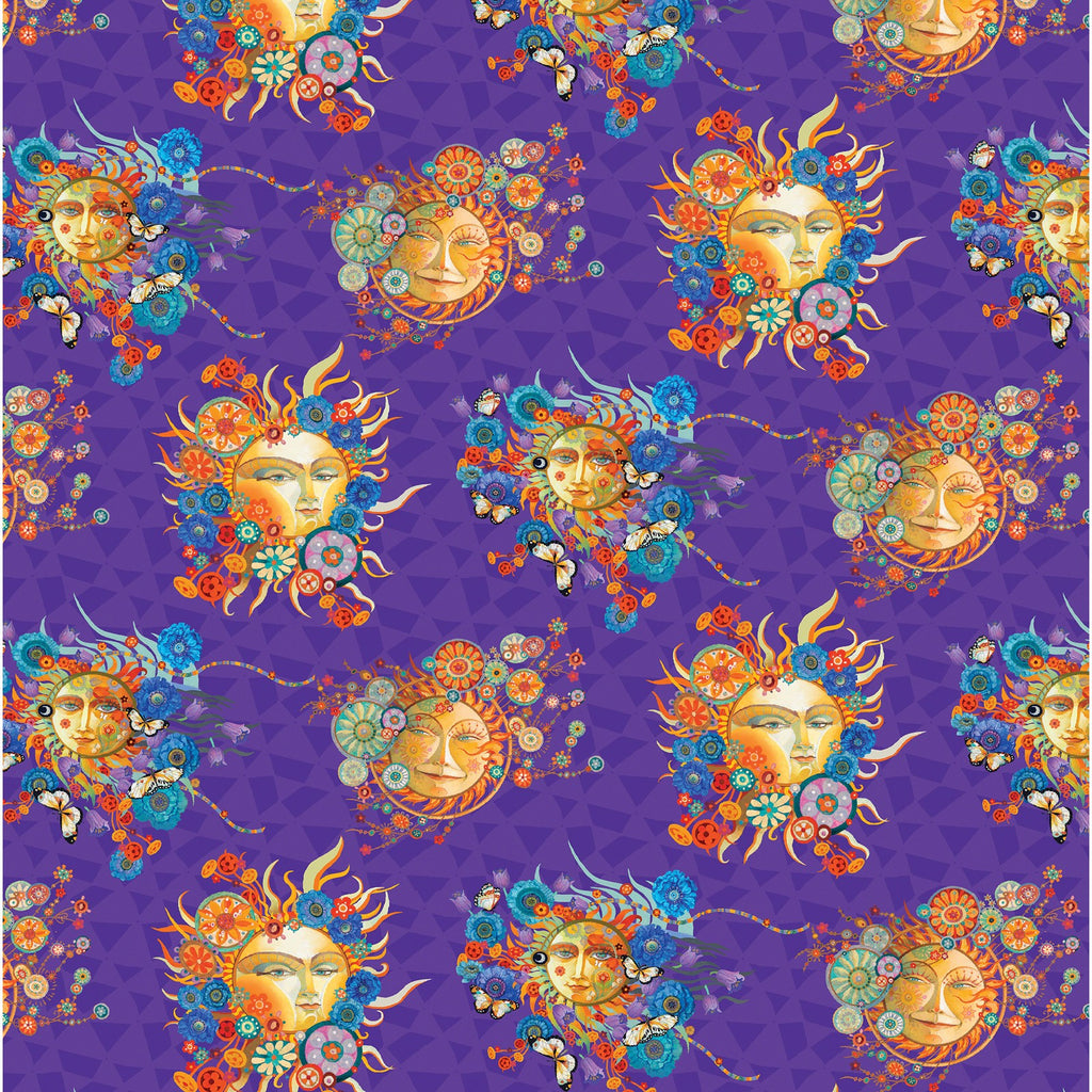 *Tropical - SEASON OF THE SUN - Sun Faces & Prisms - 13193-66 - Purple