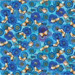 *Tropical - SEASON OF THE SUN - Blossoms & Butterflies - 13194-81 - Turquoise - ON SALE - SAVE 20% - By the Yard