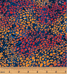 *Tropical - SEASON OF THE SUN - Multi-Color Swirling Pebbles - 13201-38 - Red & Orange - ON SALE - SAVE 20% - By the Yard