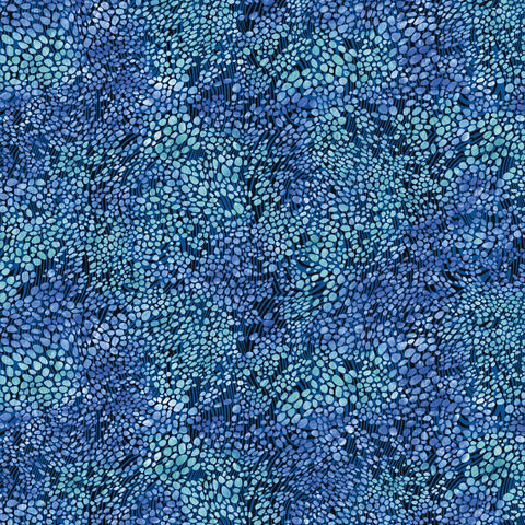 *Tropical - SEASON OF THE SUN - Multi-Color Swirling Pebbles - 13201-50 - Blue & Teal - ON SALE - SAVE 20% - By the Yard