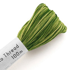 Sashiko Thread - Olympus - Large 100m Skeins - Variegated  # 155 - Olive Greens