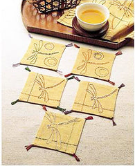 Sashiko Coasters - Dragonfly Coaster Kit # 160 - Gold