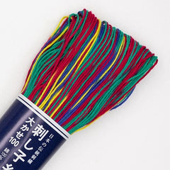 Sashiko Thread - Olympus - Large 100m Skeins - Variegated  # 173 - Primaries-Red, Blue, Green & Yellow,