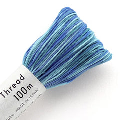 Sashiko Thread - Olympus - Large 100m Skeins - Short Pitch Variegated  # 191 - Blue & Green