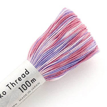Sashiko Thread - Olympus - Large 100m Skeins - Short Pitch Variegated  # 192 - Pink & Purple