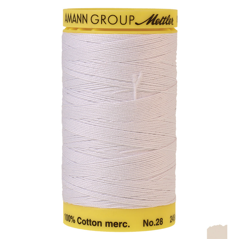 Mettler Cotton Sewing Thread - 28wt - Large Size - 275 yards - 2000 White