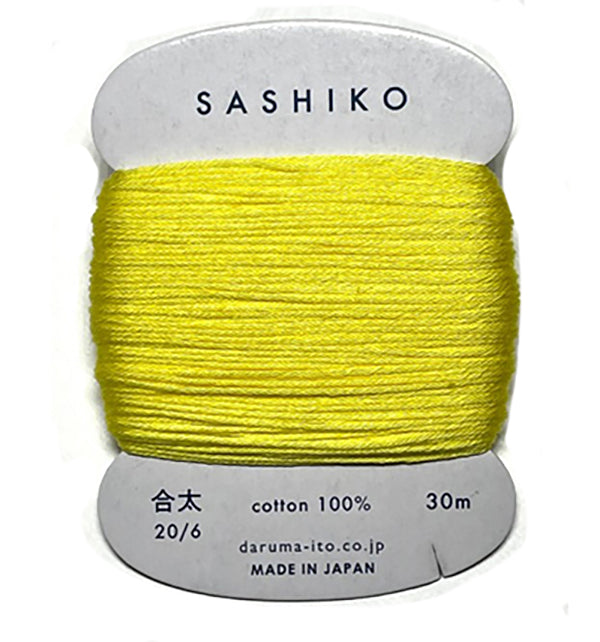 Sashiko Thread - Daruma - Medium/ Regular Weight - 30m - # 203 Lemon Yellow