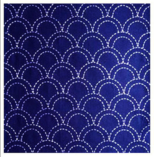 Sashiko Pre-printed Sampler (Olympus) - # 207 Seikaiha - Navy