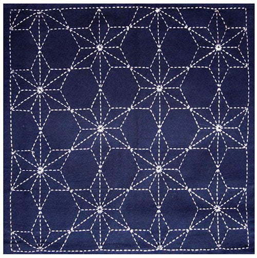 Sashiko Pre-printed Sampler (Olympus) - # 210 Tobi Asanoha - Navy