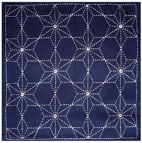 Sashiko Pre-printed Sampler (Olympus) - # 210 Tobi Asanoha - Navy