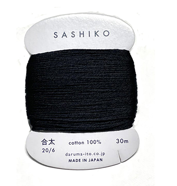 Sashiko Thread - Daruma - Medium/ Regular Weight - 30m - # 219 Black