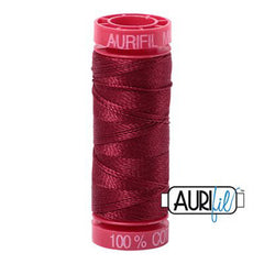 Aurifil 12wt Cotton Thread - 54 yards - 2460 Dark Carmine Red