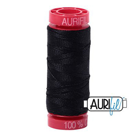 Aurifil 12wt Cotton Thread - 54 yards - 2692 Black