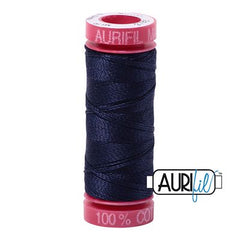 Aurifil 12wt Cotton Thread - 54 yards - 2785 Very Dark Navy