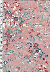 414 - Japanese Silk - Floral Garden - Shockikubai (Pine, Bamboo, Plum Blossom) - Pinkish Beige