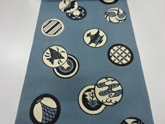 601 - Japanese Silk - Japanese Crests - Blue Gray