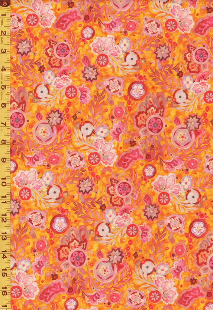 *Asian - Lantern Song Floral - 28627-S - Yellow Saffron - ON SALE - SAVE 20% - By the Yard