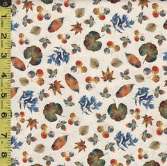 *Floral - A Flutter of Leaves - Small Floating Fall Leaves - 29121-E - Natural - ON SALE - SAVE 20% - By the Yard