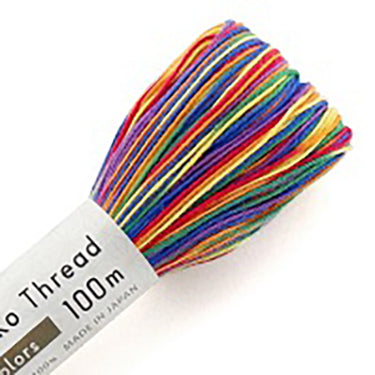 Sashiko Thread - Olympus - Large 100m Skeins - Variegated  # 301 - Rainbow (6 Colors)