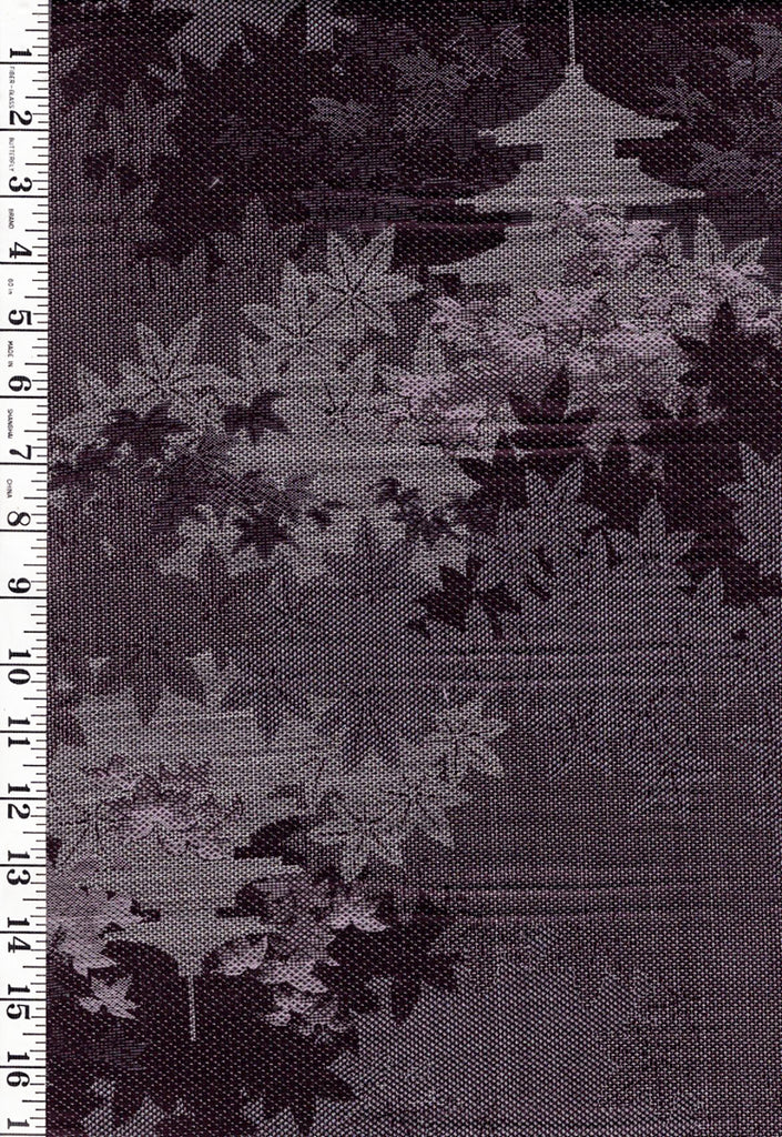 405 - Japanese Combined Weave - Temple & Maples Leaves - Purple & Light Gray