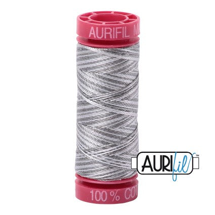 Aurifil 12wt Cotton Thread - 54 yards - 4670 Silver Fox - Variegated