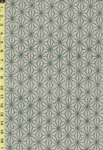 522 - Japanese Silk - Asa-no-ha (Hemp Leaf) - Dark Olive Green - Natural