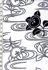 Yukata Fabric - 517 - Tachibana Citrus & River Swirls - White