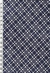 Yukata Fabric - 521 - Diagonal Woven Bars - Indigo & White