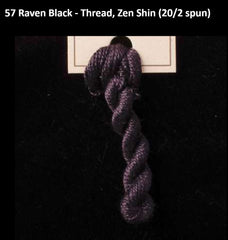 TREENWAY SILKS - Zen Shin (20/2) Silk Thread - # 0057 Raven Black