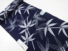 Yukata Fabric - 615 - Bamboo - Indigo - By the Half Yard