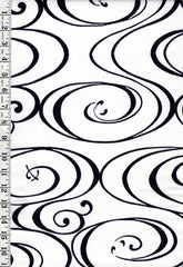 Yukata Fabric - 663 - Large Water Swirls - White