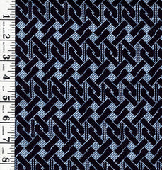 Yukata Fabric - 668 - Interlocking Chain Link - Indigo & Blue