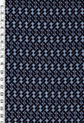 Yukata Fabric - 668 - Interlocking Chain Link - Indigo & Blue