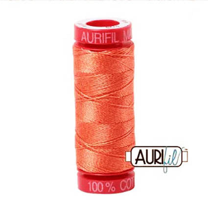 Aurifil 12wt Cotton Thread - 54 yards - 6729 Tangerine Dream
