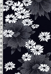 Yukata Fabric - 675 - Floating Daisies - Indigo