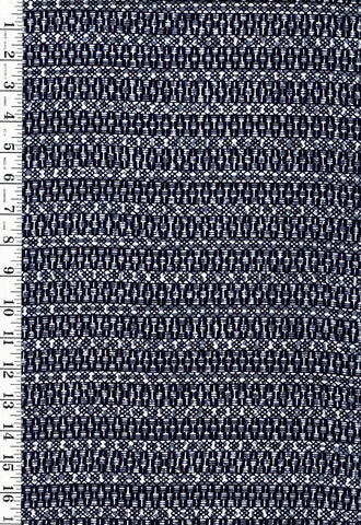 Yukata Fabric - 693 - Geometric Rows - Gray, Indigo & White