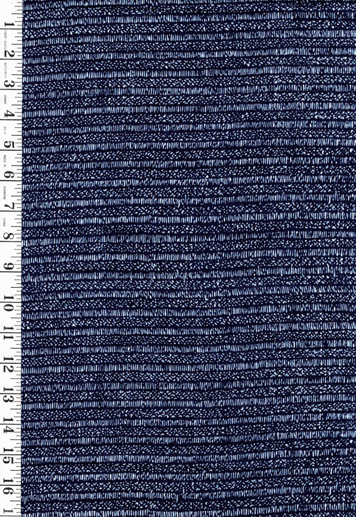 Yukata Fabric - 694 - Small Rows with Tiny Bars - Indigo