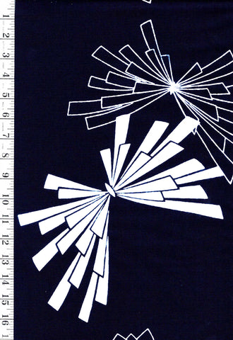 Yukata Fabric - 699 - Large Ribbons or Abstract Butterfly - Indigo